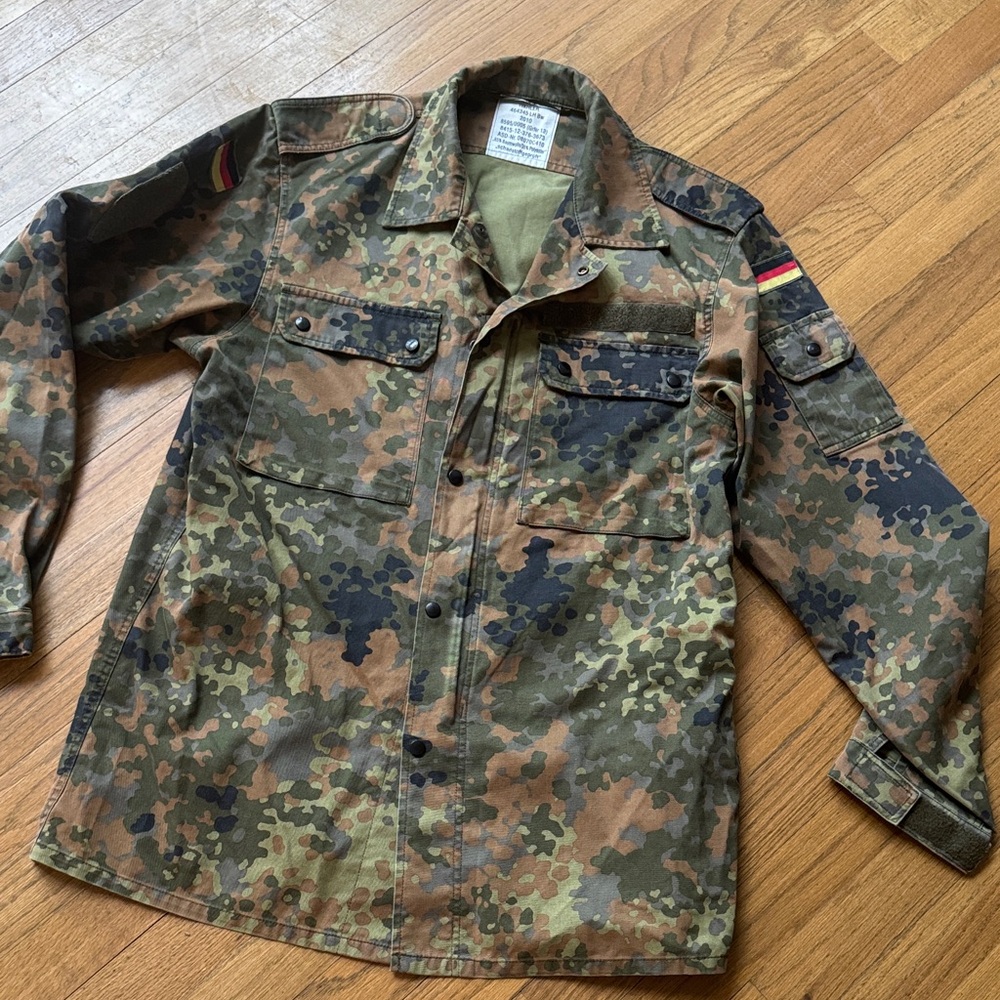 GERMAN Wahl Flecktarn Military Field Jacket in Green/Brown Camo